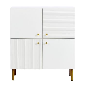 Bufet modern din MDF, spațiu de depozitare versatil pentru living, dormitor și hol, 80x36x90 cm, Alb