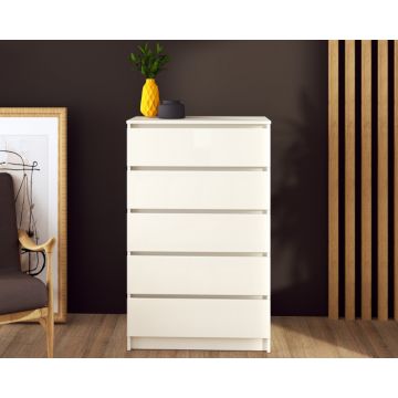 Comoda ARIA 5 Sertare 70x40x112cm Alb
