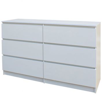 Comoda ARIA 6 sertare, 120x40x77cm, Alb