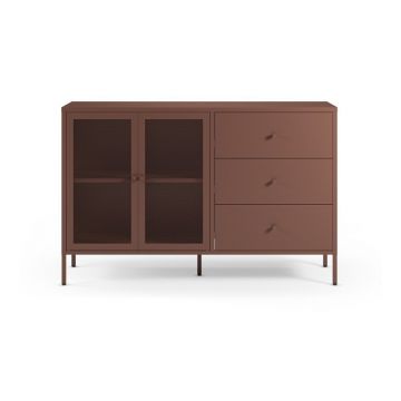 Comodă burgundy din metal 140x90x40 cm Fayna – Marckeric