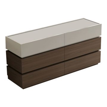 Comoda din  si MDF Sonlen, de nuc-bej de 120x40x72cm