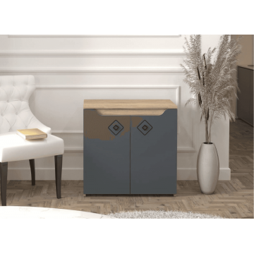 Comoda Kris, 2 usi, Gri grafit/Sonoma