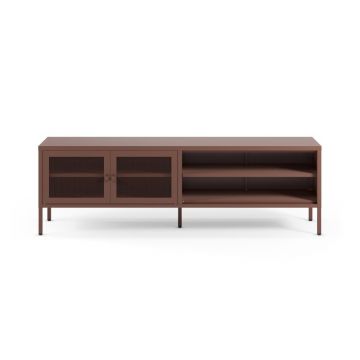 Comodă TV burgundy din metal 160x50x35 cm Fayna – Marckeric