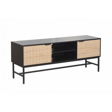 Comoda Tv Cargo, Negru Si Stejar, 150 Cm