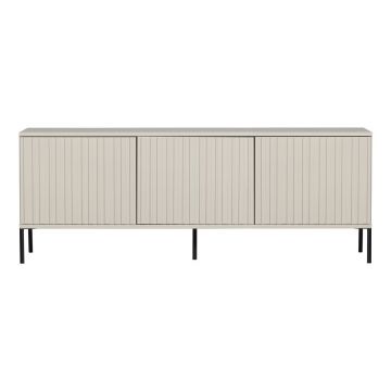 Comodă TV gri deschis din lemn de pin 150x56x44 cm New Gravure – WOOOD