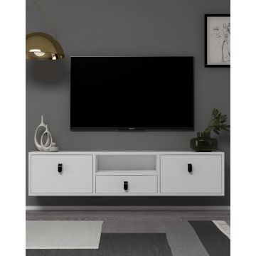 Comoda TV, Hanah Home, 1309-DROP-1, 140x30x30 cm, PAL , Alb
