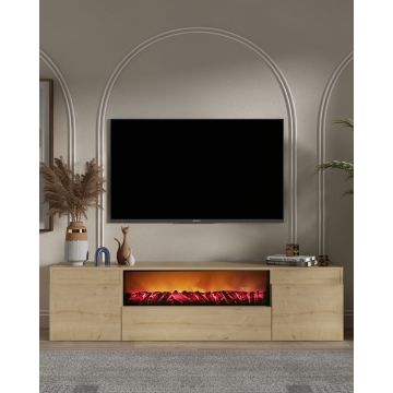 Comoda TV, Hanah Home, Elodi Fireplace, 180x45x34.6 cm, PAL , Maro