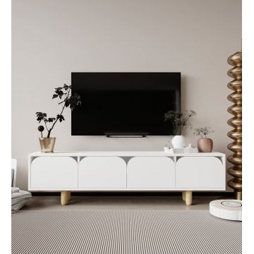 Comoda TV, Hanah Home, Lazio, 180x48x29.8 cm, PAL, Alb