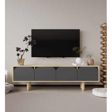 Comoda TV, Hanah Home, Lazio, 180x48x29.8 cm, PAL, Stejar safir / Antracit