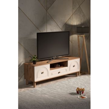Comoda TV, Hanah Home, Mavora 180, 180x53x41 cm, PAL, Pin Atlantic / Alb