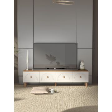 Comoda TV, Hanah Home, Mavora, 180x47x35 cm, PAL, Pin Atlantic / Alb
