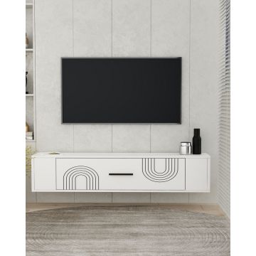 Comoda TV, Hanah Home, Restol 2, 120x33.2x26.4 cm, PAL , Alb