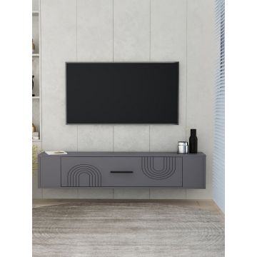 Comoda TV, Hanah Home, Restol 2, 120x33.2x26.4 cm, PAL , Antracit