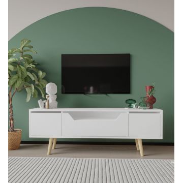 Comoda TV, Hanah Home, Roma 150, 150x53x29.8 cm, PAL, Alb
