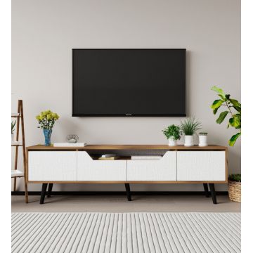 Comoda TV, Hanah Home, Roma 180, 180x48x29.8 cm, PAL, Nuc/Alb