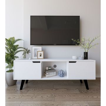 Comoda TV, Hanah Home, Siena, 139.7x53x53 cm, PAL, Alb