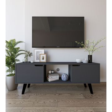 Comoda TV, Hanah Home, Siena, 139.7x53x53 cm, PAL, Antracit