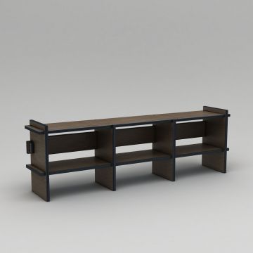 Comoda TV, Hanah Home, Umbra, 220x70x38 cm, 100% BIRCH PLYWOOD, Maro