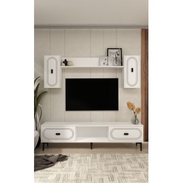 Comoda TV, Hanah Home, Weny, 150x44.6x29.6 cm, PAL , Alb