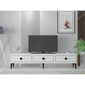 Comoda TV, Hanah Home, Yuka 180, 180x41x30 cm, PAL , Alb