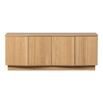 Comodă TV în culoare naturală din lemn de stejar 133x52x45 cm Zuma – WOOOD