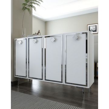 Consola, Hanah Home, 8159KM-1, 120x75x29.6 cm, PAL , Alb / Argintiu