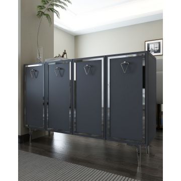 Consola, Hanah Home, 8160KM-1, 120x75x29.6 cm, PAL , Antracit / Argintiu