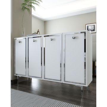 Consola, Hanah Home, 8161KM-1, 120x75x29.6 cm, PAL , Alb / Argintiu