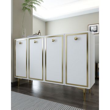 Consola, Hanah Home, 8161KM-1, 120x75x29.6 cm, PAL , Alb/Auriu