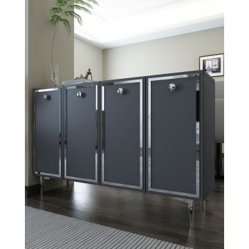 Consola, Hanah Home, 8161KM-1, 120x75x29.6 cm, PAL , Antracit / Argintiu