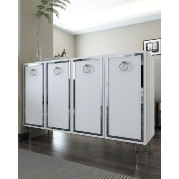 Consola, Hanah Home, 8162KM-1, 120x75x29.6 cm, PAL , Alb / Argintiu