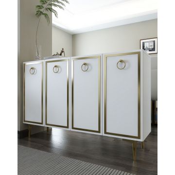 Consola, Hanah Home, 8162KM-1, 120x75x29.6 cm, PAL , Alb/Auriu