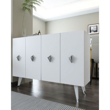 Consola, Hanah Home, 8163KM-32, 120x80x29.6 cm, PAL , Alb / Argintiu