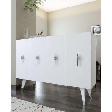 Consola, Hanah Home, 8167KM-32, 120x80x29.6 cm, PAL , Alb / Argintiu