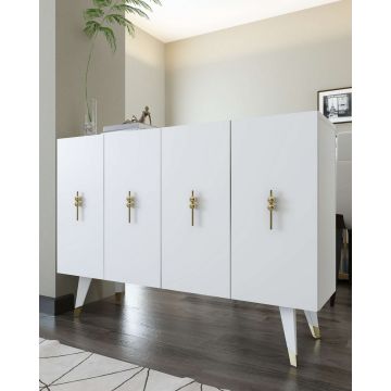 Consola, Hanah Home, 8167KM-32, 120x80x29.6 cm, PAL , Alb/Auriu