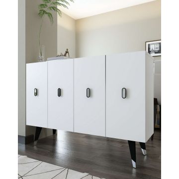 Consola, Hanah Home, 8168KM-32, 120x80x29.6 cm, PAL , Alb / Argintiu