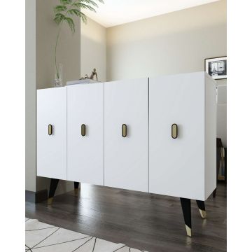 Consola, Hanah Home, 8168KM-32, 120x80x29.6 cm, PAL , Alb/Auriu