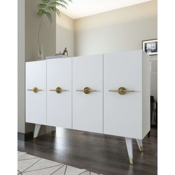 Consola, Hanah Home, 8169KM-32, 120x80x29.6 cm, PAL , Alb/Auriu