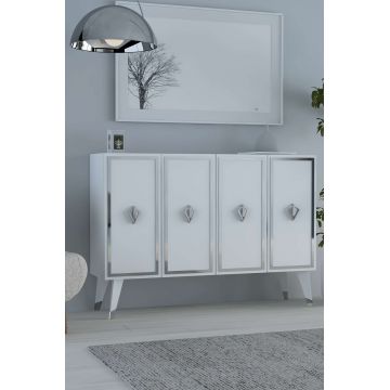 Consola, Hanah Home, 8177KM-32, 120x80x29.6 cm, PAL , Alb / Argintiu