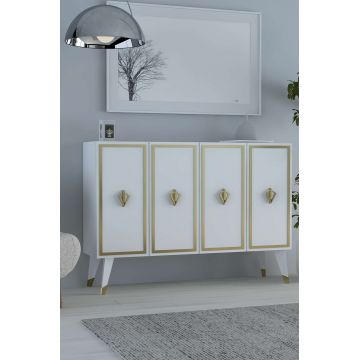 Consola, Hanah Home, 8177KM-32, 120x80x29.6 cm, PAL , Alb/Auriu