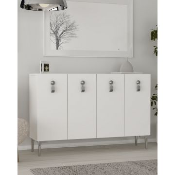 Consola, Hanah Home, 8181KM-64, 120x75x29.6 cm, PAL , Alb / Argintiu