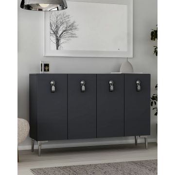 Consola, Hanah Home, 8181KM-64, 120x75x29.6 cm, PAL , Antracit / Argintiu