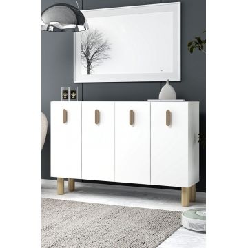 Consola, Hanah Home, 8182KM-64, 120x75x29.6 cm, PAL , Stejar alb / safir