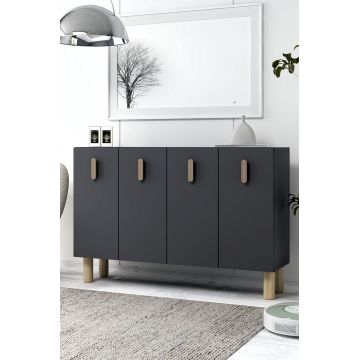 Consola, Hanah Home, 8182KM-64, 120x75x29.6 cm, PAL , Stejar antracit / safir