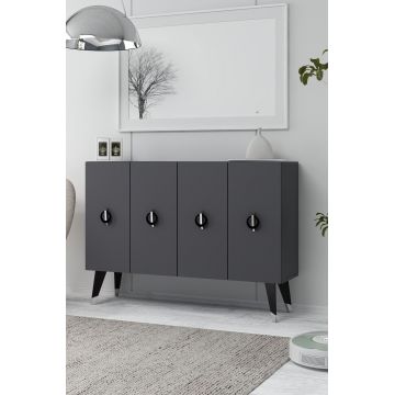 Consola, Hanah Home, 8183KM-32, 120x80x29.6 cm, PAL , Anthracite / Black / Silver