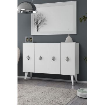 Consola, Hanah Home, 8185KM-32, 120x80x29.6 cm, PAL , Alb / Argintiu