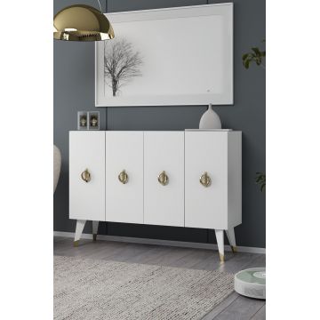 Consola, Hanah Home, 8185KM-32, 120x80x29.6 cm, PAL , Alb/Auriu