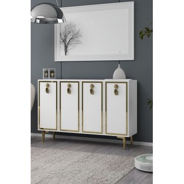 Consola, Hanah Home, 8186KM-64, 120x75x29.6 cm, PAL , Alb/Auriu