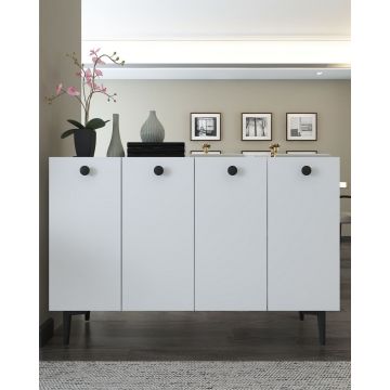 Consola, Hanah Home, Betty, 120x80x29.6 cm, PAL , Alb/Negru