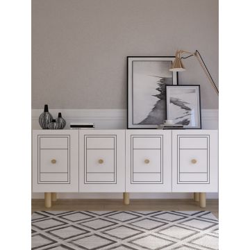 Consola, Hanah Home, Dario Bohem, 150x75x35 cm, PAL , Alb